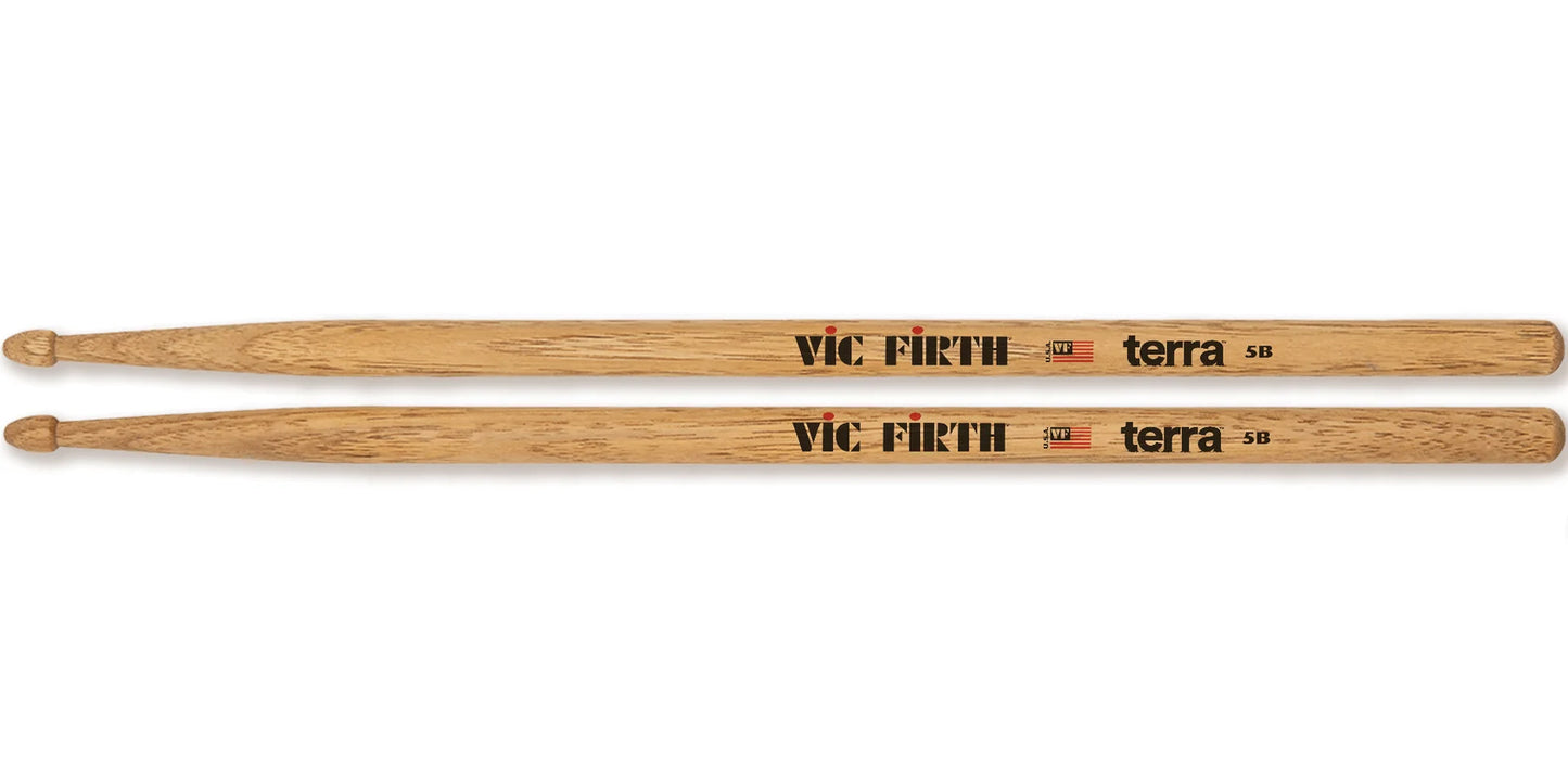 VIC 5B TERRA Drumsticks - Wood Tip