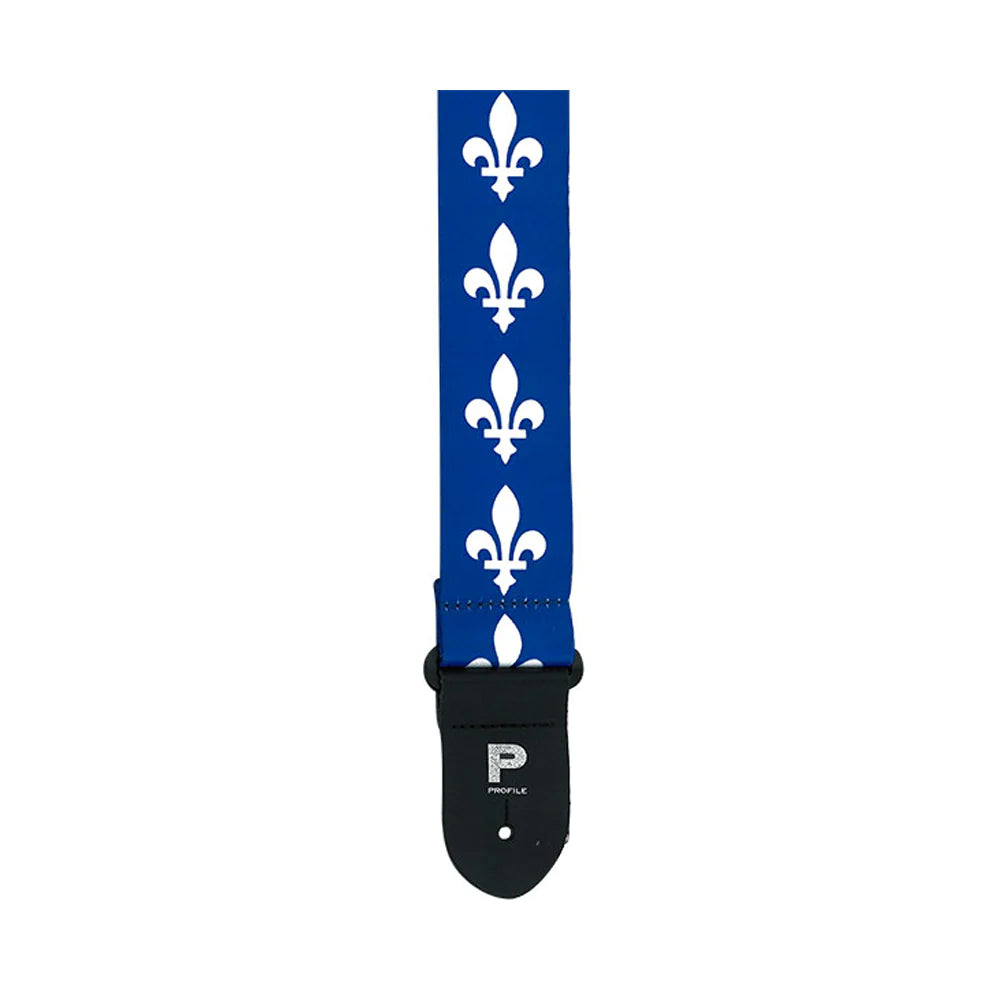 Profile QC Flag Guitar Strap Leather Ends PGS400QC-BL