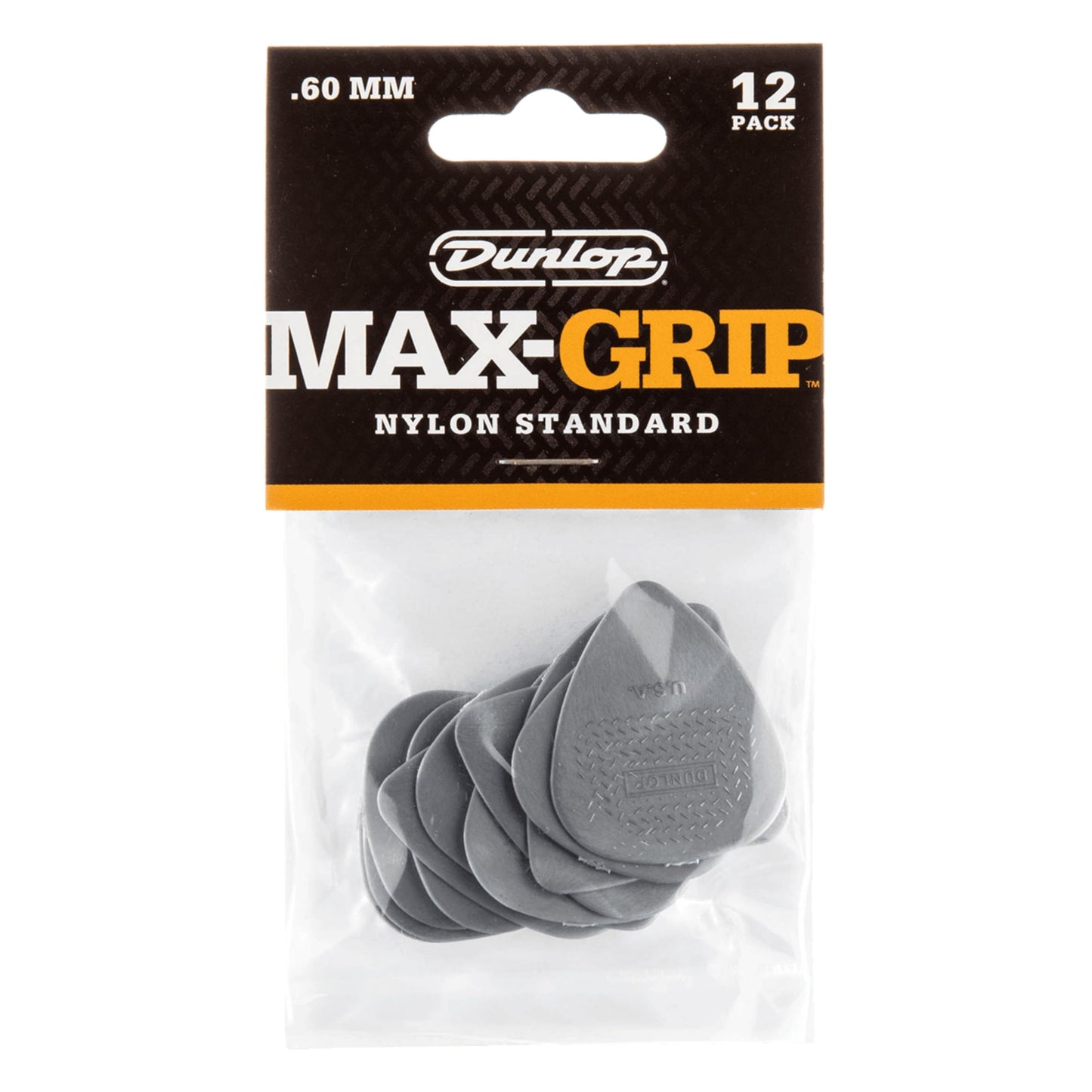 DUNLOP Max-Grip Nylon Standard Guitar Picks .60mm 12 Pack