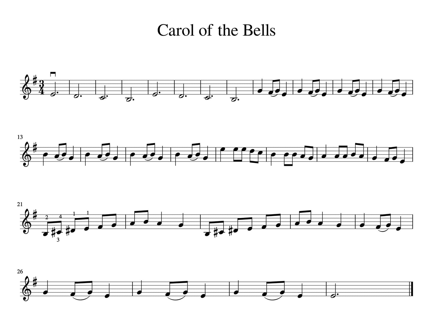 Christmas Carols - Violin