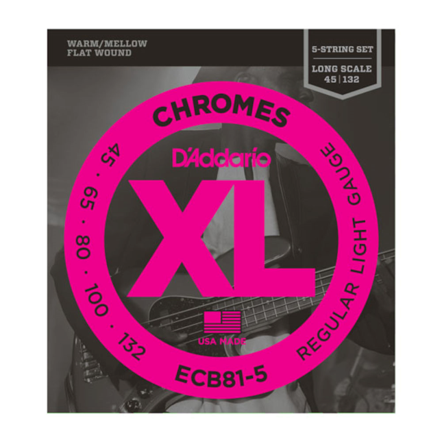 D'Addario Bass Chromes 45-132 5STR ECB81-5