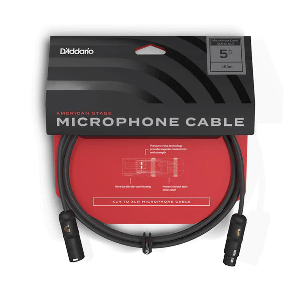 D'Addario Microphone Cable - 5Ft PW-AMSM-05