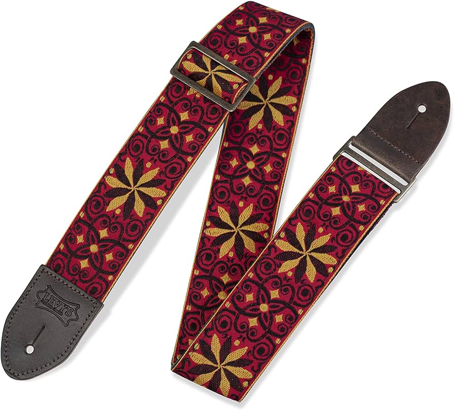 Profile Jacquard Weave Strap Red and Yellow 2"