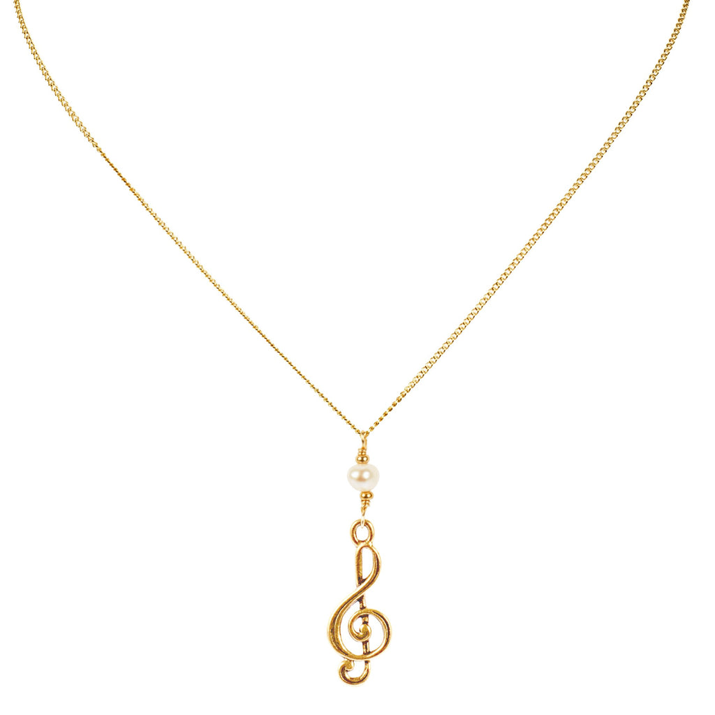 Pearly Treble Clef Pin/Chain