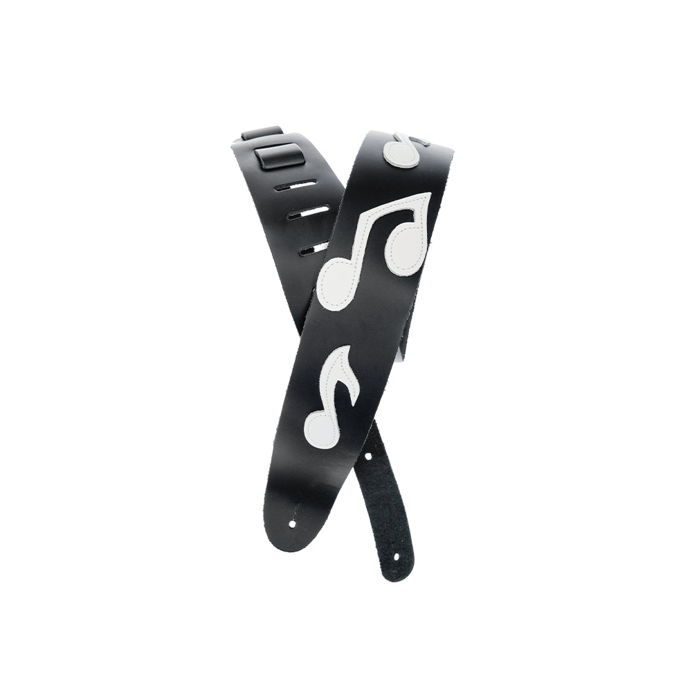 D'Addario Guitar Strap Leather Icon Note 25LIC01