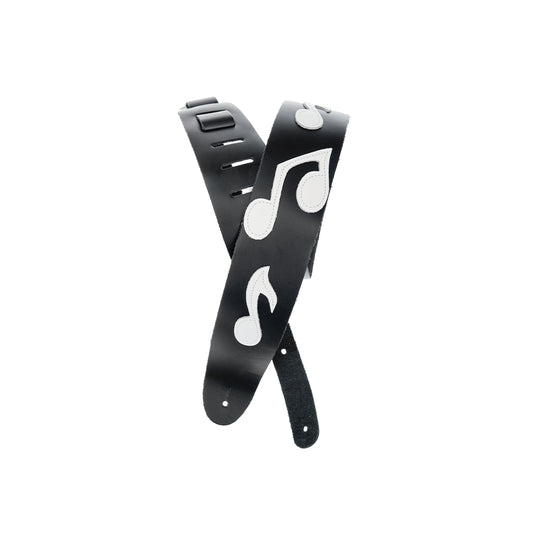 D'Addario Guitar Strap Leather Icon Note 25LIC01