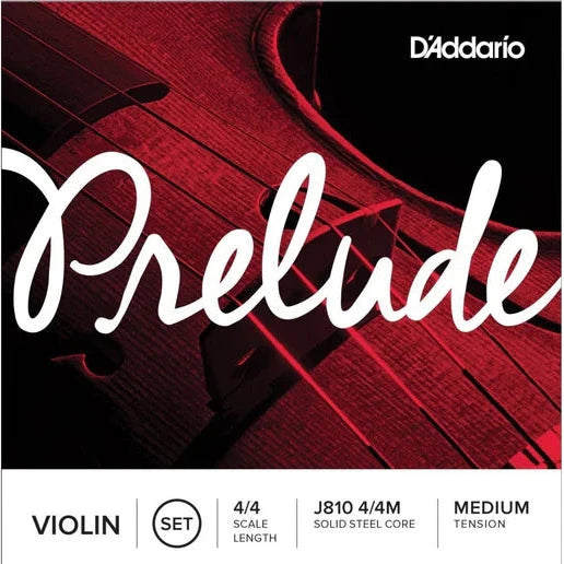 D'Addario Prelude Violin Strings Solid Steel Core 4/4 medium