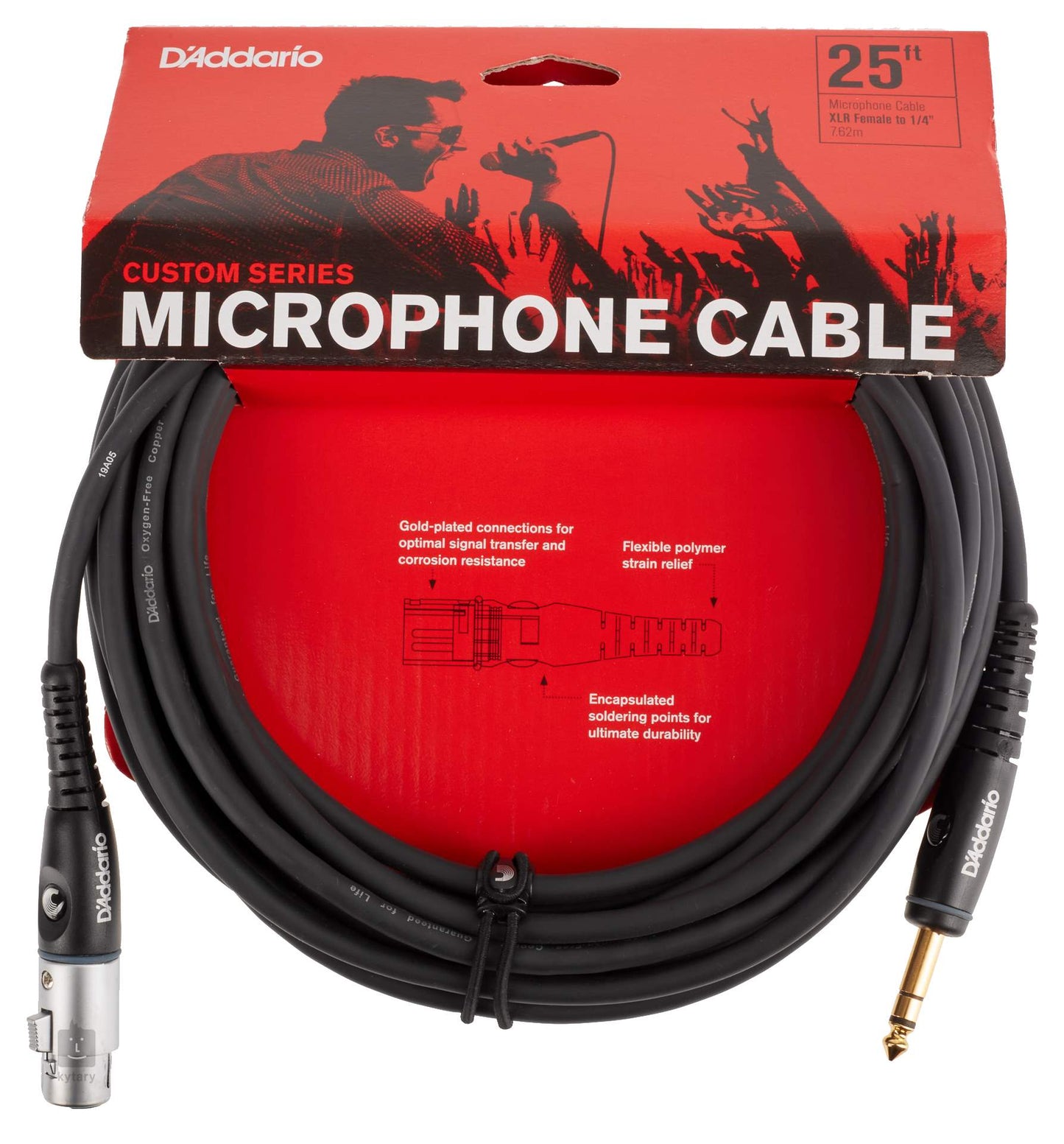 D'addario Microphone Cable 25 Ft PW-GM-25