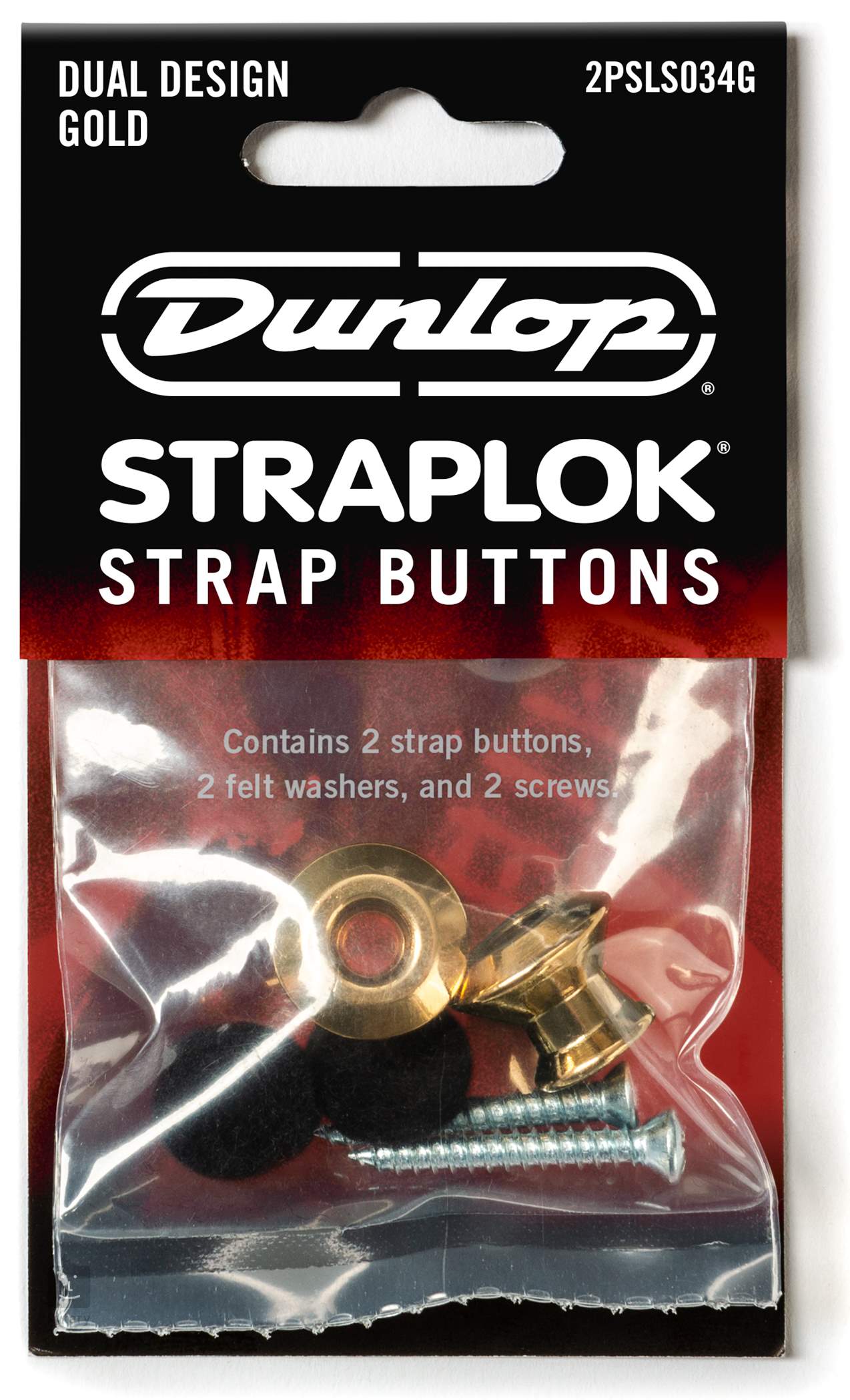 Dunlop Straplok Button Dual Gold 2PSLS034G