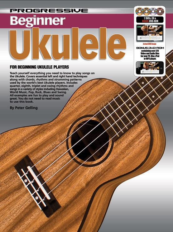 Progressive Beginner Ukulele BK&2DVDs&DVD