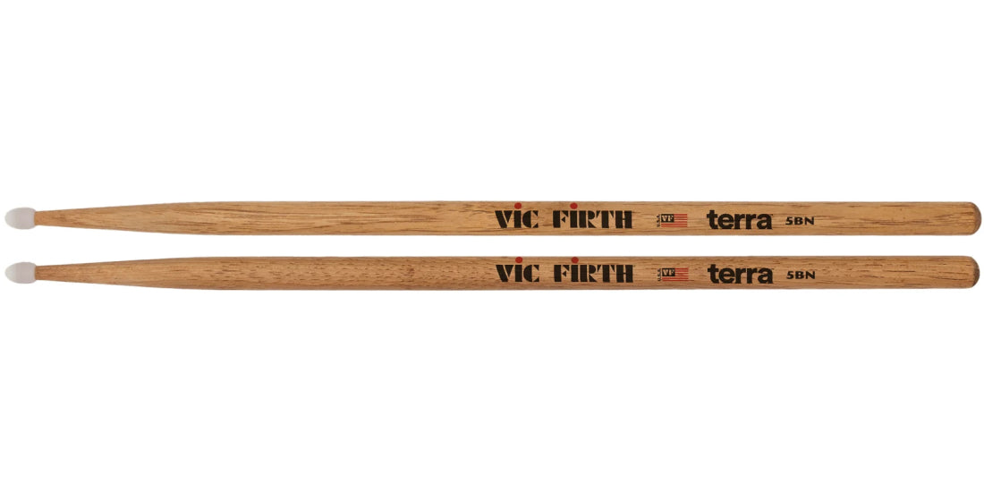 VIC 5B TERRA Drumsticks - Nylon Tip