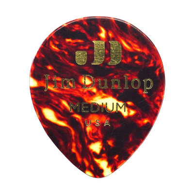 Jim Dunlop Medium Teardrop Guitar Pick 485P-03-MD Black & Brown