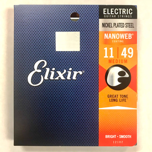 Elixir Electric Guitar Strings  Nanoweb Medium 11/49    12102