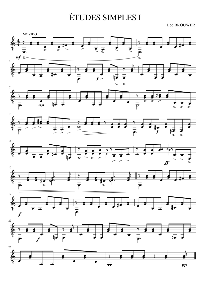 Leo Brouwer - Etudes Simples