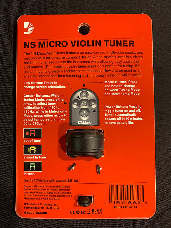 D'Addario Planet Waves NS Micro Violin Tuner