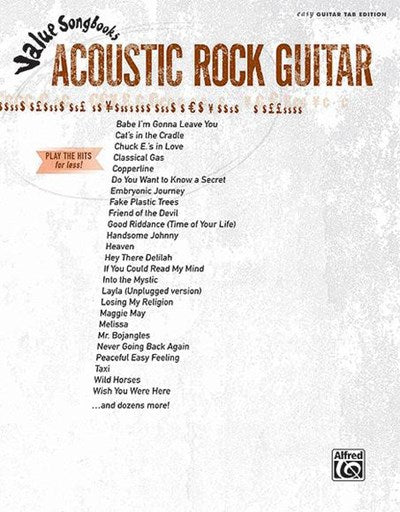 Value song books Accoustic Rock guitar easy tabs