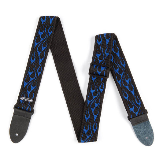 Dunlop Flambe Blue Guitar Strap D38-11BL