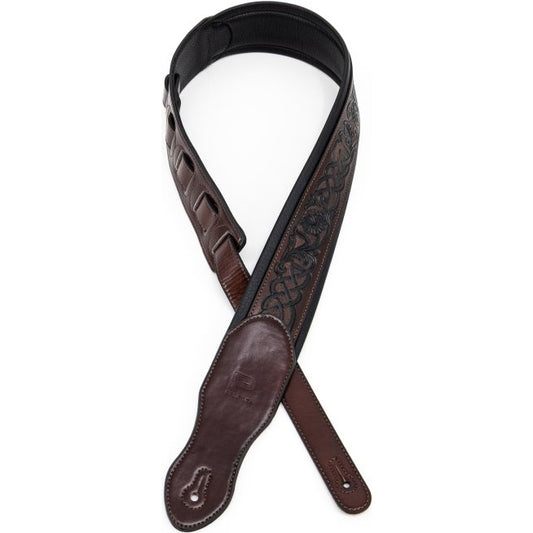 Profile 2.5" Hand Carv Patt Foam Patt Guitar Strap Celtic Knot