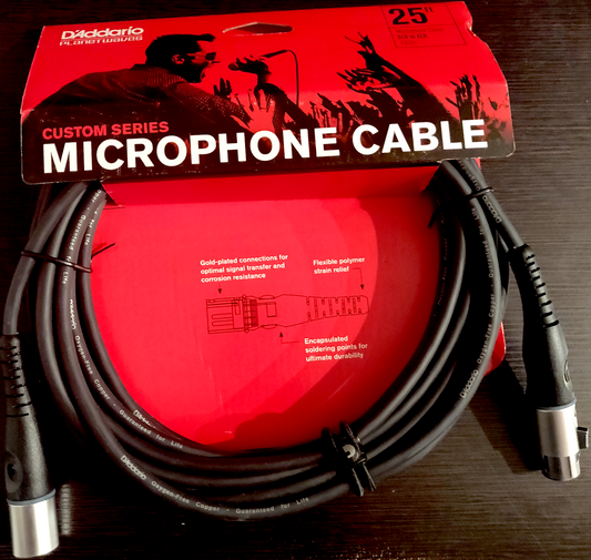 D'Addario Microphone Cable - 25Ft  PW-M-25