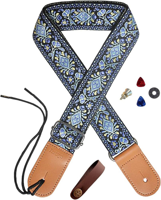 1.5 Uke Strap Jaquard- Flowers