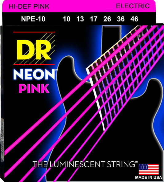DR Neon Pink Electric Guitar Strings 10-46
