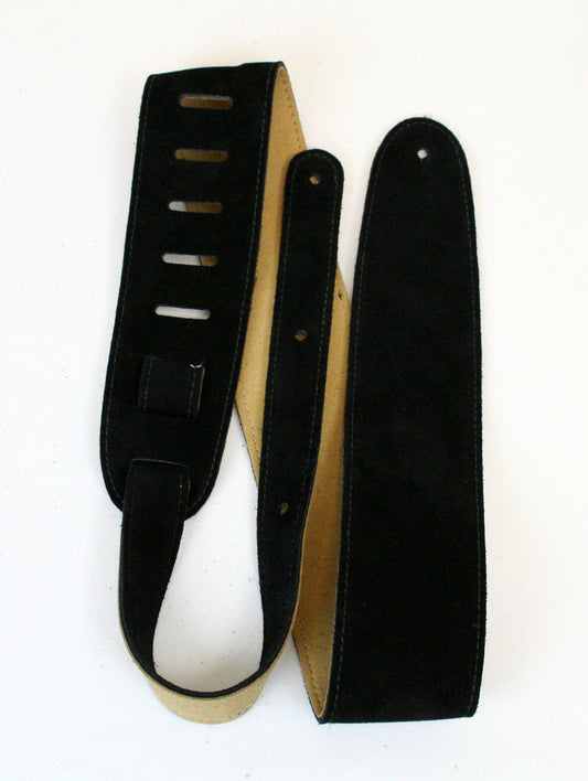 DX suede guitar strap black