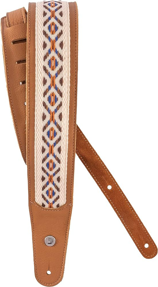 D'Addario Hybrid Leather Guitar Strap - Desert  25WH00-DX