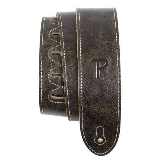 Profile 2" Mahagony Italian LeatherGuitar Strap