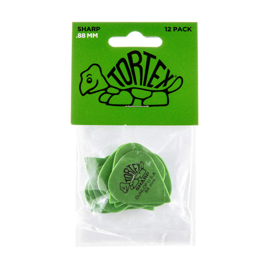 Tortex Sharp Dunlop USA  .88 mm Guitar Picks 12 Pack 412P.88