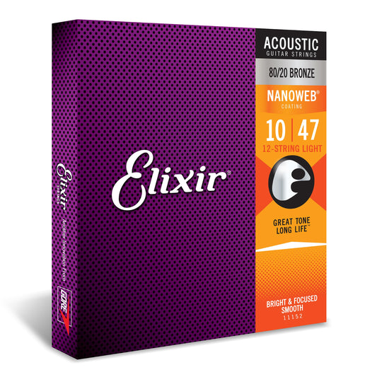 Elixir Acoustic Guitar Strings 12 String Nanoweb