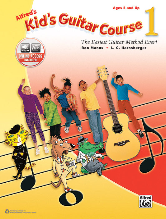 Alfred's Kid's Guitar Course Book 1   -  Ages 5 and Up  (Online Audio)