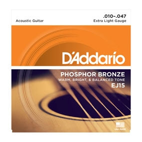D'addario 80/20 Bronze Acoustic Guitar Strings  .10-.47  EJ10