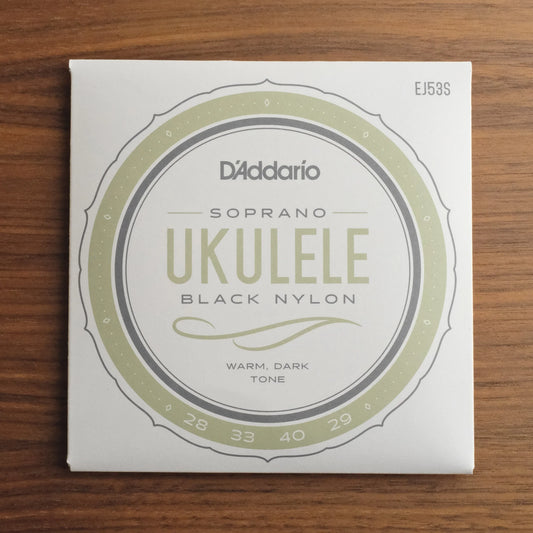 D'Addario-Ukulele Strings-Soprano-Black Nylon