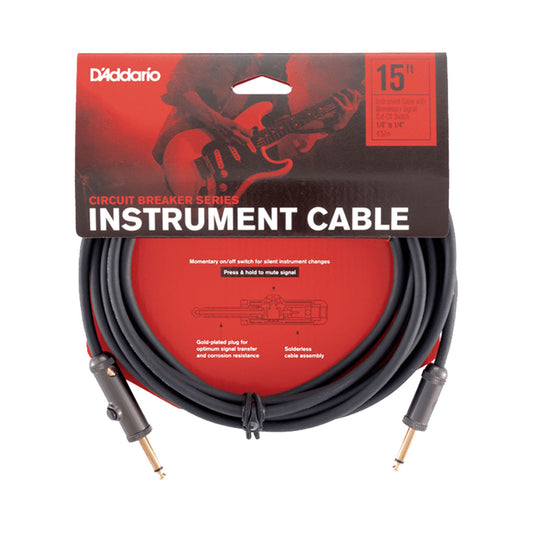 D'Addario Instrument Cable Circuit Breaker Series - 15Ft  PW-AG-15