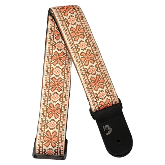 D'Addario 50mm Pink/Brown Woven Strap