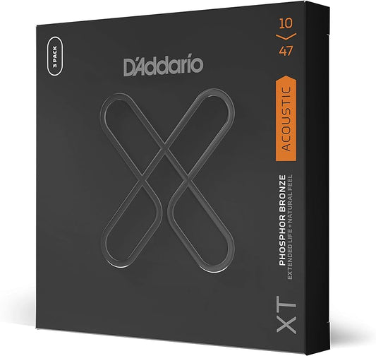 D'Addario Acoustic Guitar Strings XT Phosphor Bronze Light 3PK