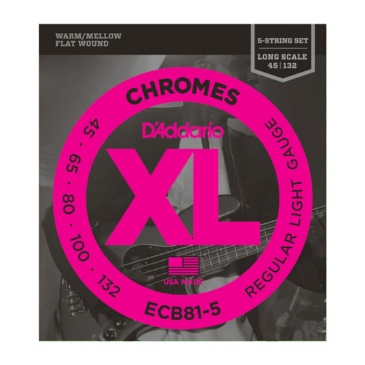 D'Addario Bass Chromes 45-132 5STR ECB81-5