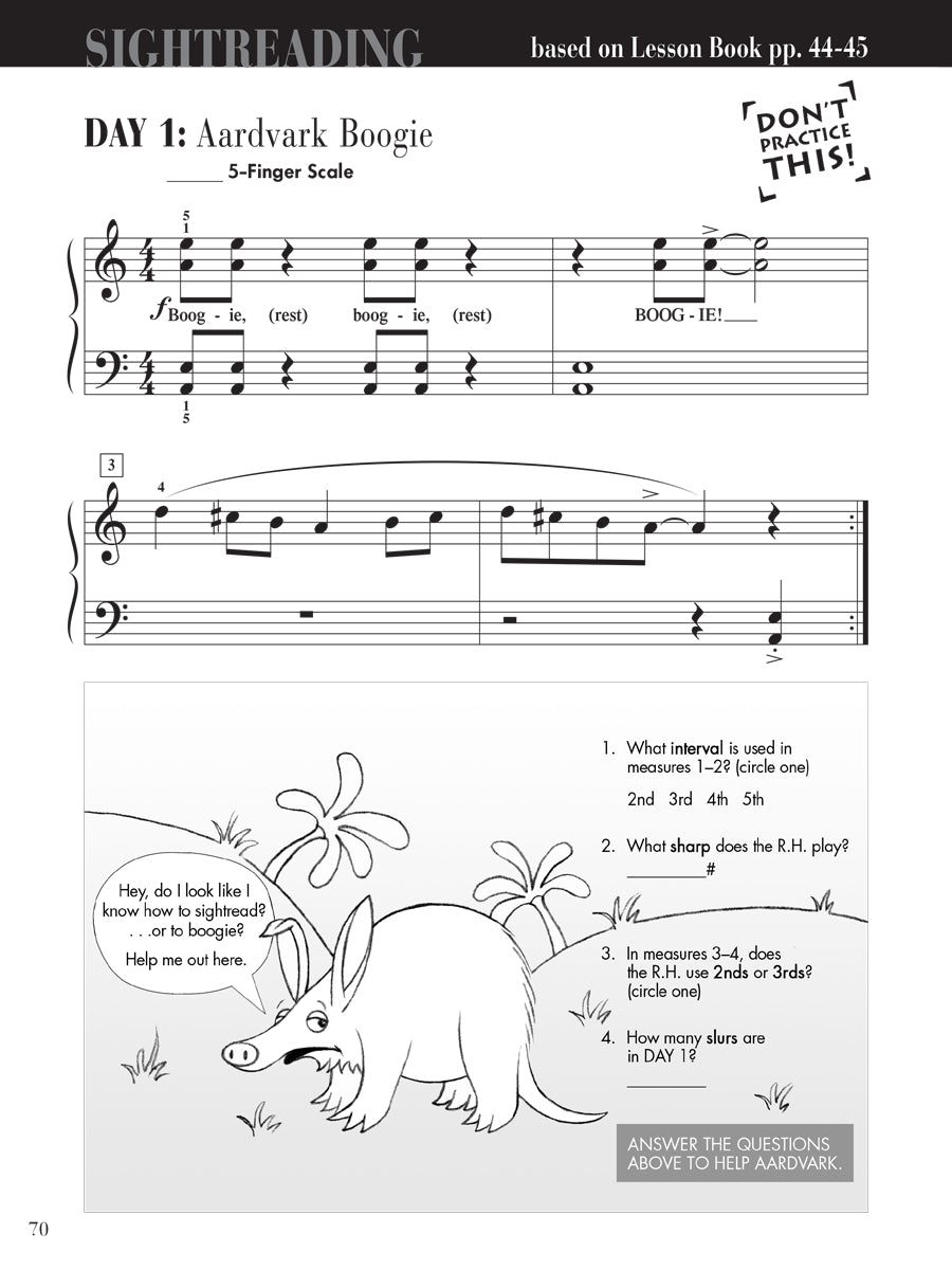 Piano Adventures Sight Reading level 2A