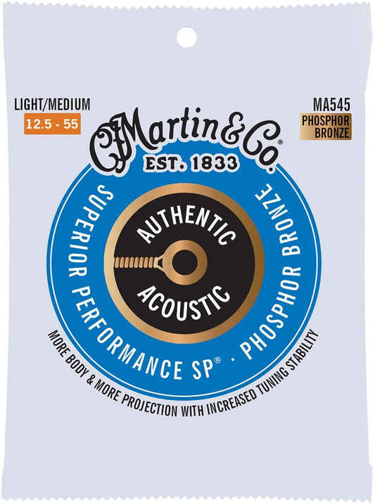 Martin Acoustic Guitar Strings Lt/Med 12.5 - 55 Phosphor Bronze