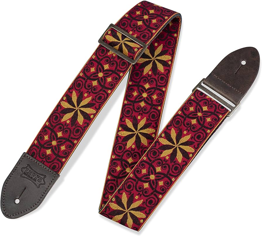 Profile Jacquard Weave Strap Red and Yellow 2"