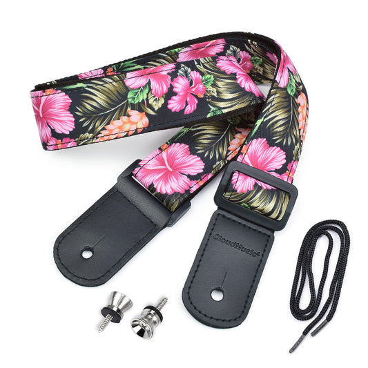 Profile Red Hibiscus Flower Strap 1.5"