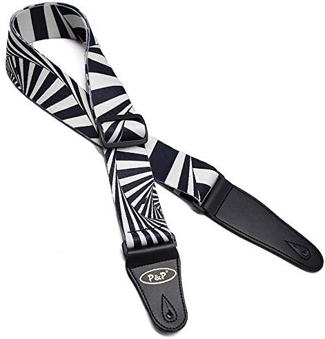 Zebra striped Viper guitar strap