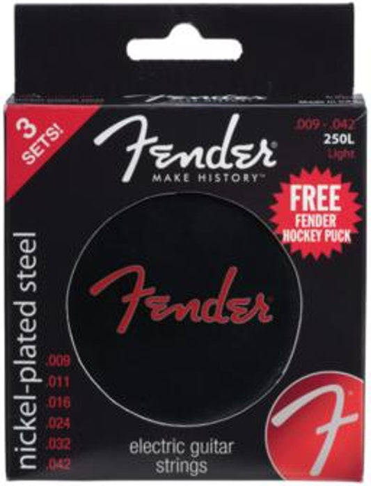 Fender Electric Guitar Strings 250L w/hockey  puck