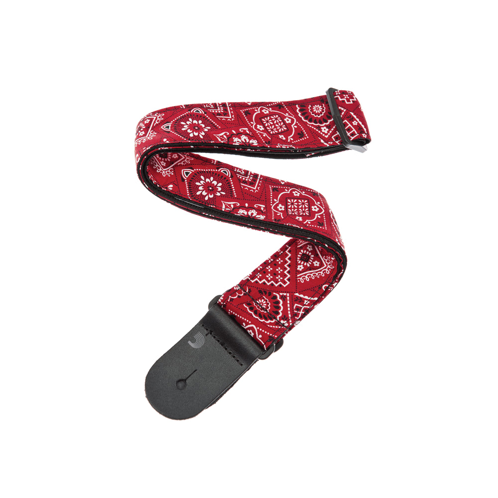 D'Addario Bandana Red Guitar Strap 50G02