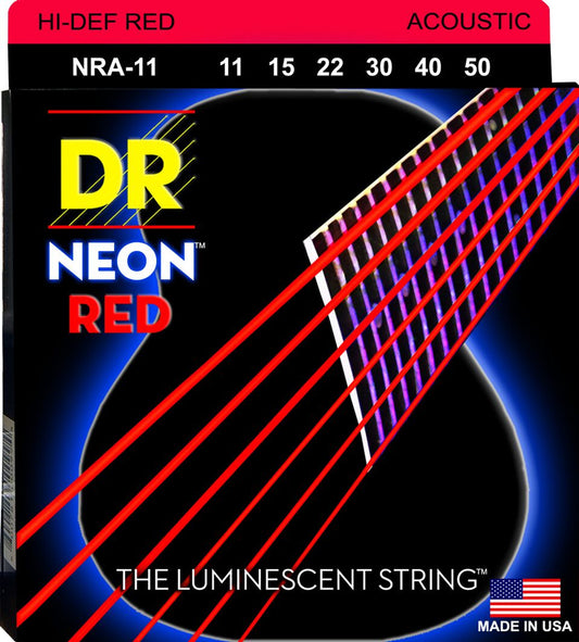 DR Neon Red Acoustic Strings 11-50
