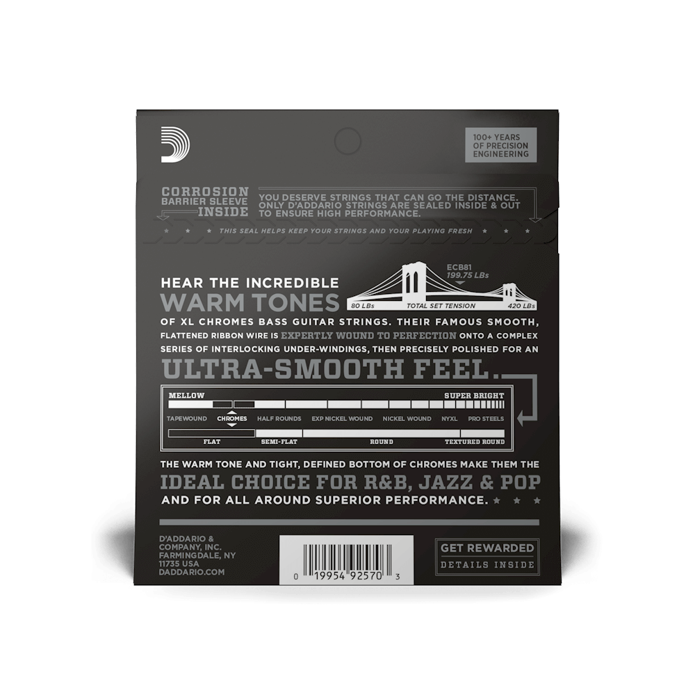 D'Addario Bass Chromes 45-100 Long ECB81