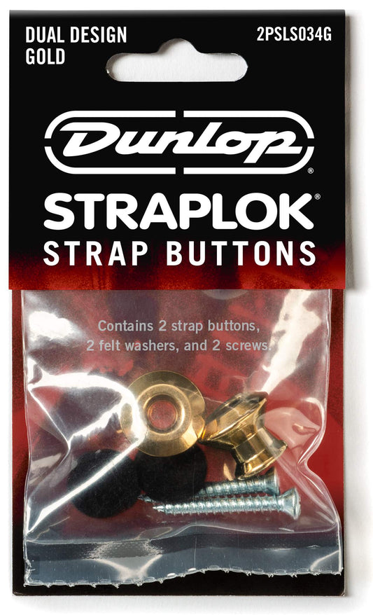 Dunlop Straplok Button Dual Gold  2PSLS034G