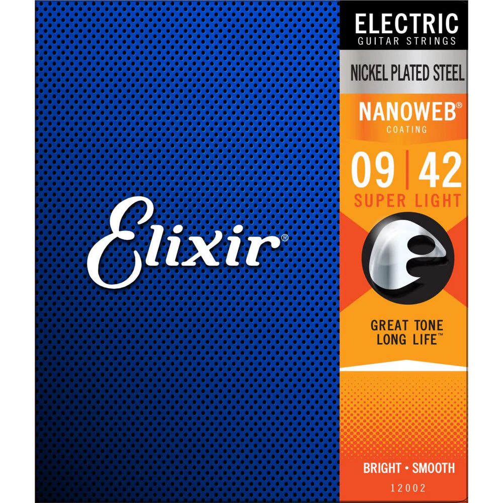 Elixir Electric Guitar-Nano Web-Super Lite Strings 09/42    12002
