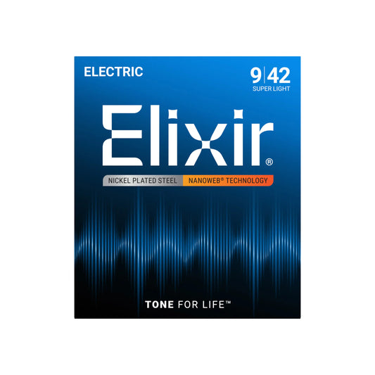 Elixir Electric Guitar-Nano Web-Super Lite Strings 09/42