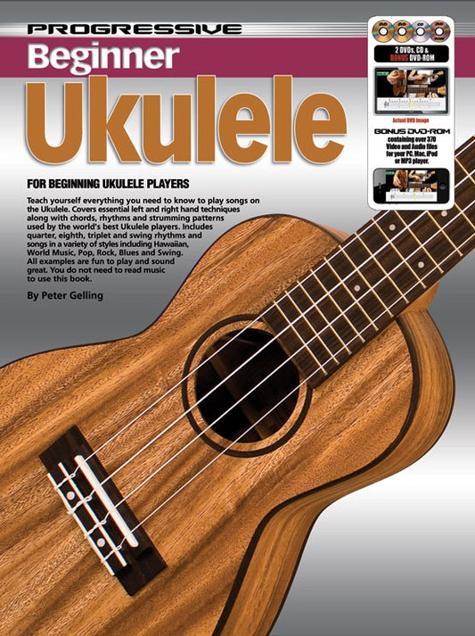 Progressive Beginner Ukulele BK&2DVDs&DVD